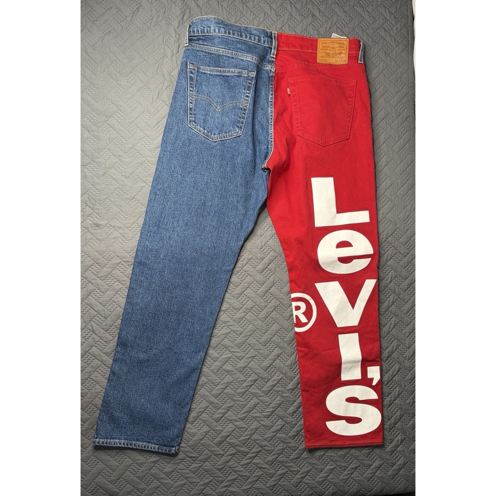 Vintage Levis Premium 541 Jeans Men's 36x32 color block Blue/ red Denim NICE